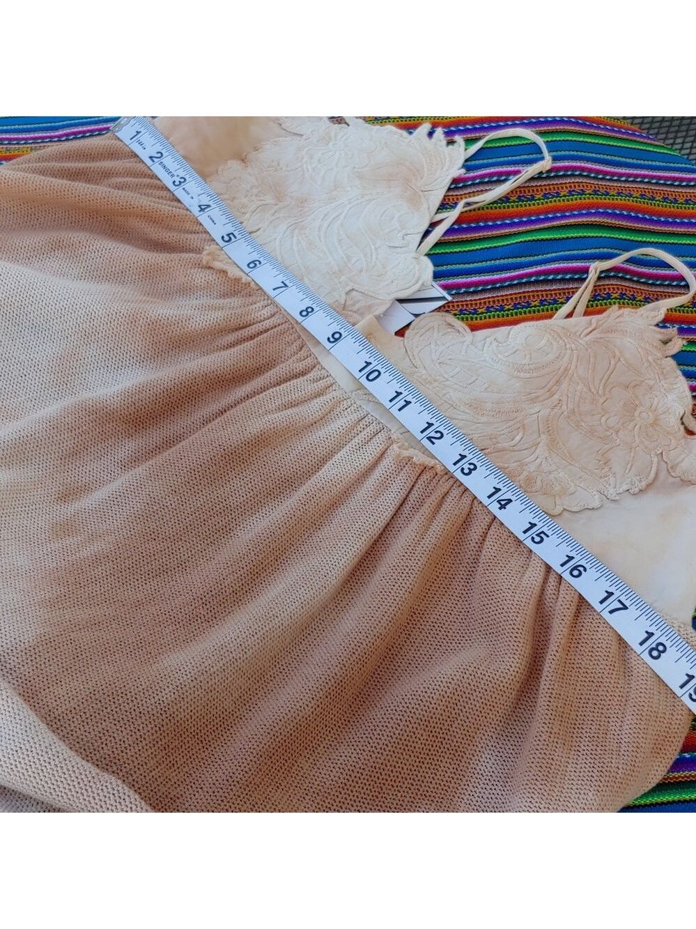 ZARA Maxi Summer Tie Dye Strap Dress Tan and Peach Women's Medium, NWT - Picture 12 of 17